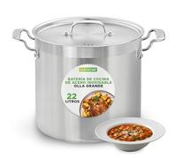 Nutrichef Olla acero inoxidable 18/8, Con tapa, Grande y resistente, Para sopas y guisos, Apta para induccion