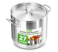 Nutrichef Olla acero inoxidable 18/8, Con tapa, Grande y resistente, Para sopas y guisos, Apta para induccion