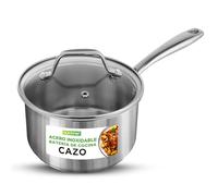 NutriChef Olla de acero inoxidable de 2 cuartos con tapa, cacerola resistente con asas ergonómicas, para todas las cocinas