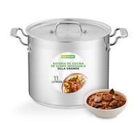 NutriChef Olla de acero inoxidable, Resistente de grado alimenticio 18/8 para estofado, cocción a fuego lento, sopa, incluye tapa, apta para lavavajillas