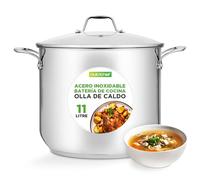 Nutrichef Olla Induccion, 11 Litros, Acero Inoxidable 18/8, Tapa Incluida, Ideal para Caldos, Estofados, Hervidos