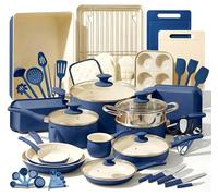NutriChef set completo de cocina de 54 piezas, cerámica antiadherente, apto para inducción