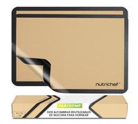 NutriChef Tapetes de Silicona para Hornear, Juego de 2, Mediano 42 x 29 cm | Antiadherente, Apta para Congelador y Lavajillas, Resistente al Horno Hasta 240°C