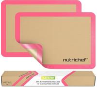 Nutrichef Tapetes de Silicona para Hornear, Libres de PFOA, Antiadherentes, Resistentes al Horno Hasta 240°C, Aptas para Congelador y Lavavajillas, Set de 2