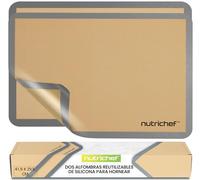 Nutrichef Tapetes de Silicona para Hornear, Libres de PFOA, Antiadherentes, Resistentes al Horno Hasta 240°C, Aptas para Congelador y Lavavajillas, Set de 2