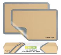 Nutrichef Tapetes de Silicona para Hornear, Libres de PFOA, Antiadherentes, Resistentes al Horno Hasta 240°C, Aptas para Congelador y Lavavajillas, Set de 2