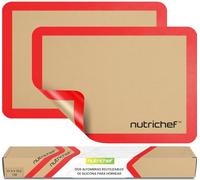 Nutrichef Tapetes de Silicona para Hornear, Antiadherentes, Resistentes al Horno Hasta 249°C, Aptas para Congelador y Lavavajillas, Set de 2
