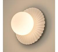 Nuura Aps Aplique de pared Nuura Liila Muuse, Ø 20 cm IP44, blanco/ópalo