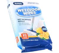 NuValu Toallitas húmedas para piso, recambios de trapeador húmedo, con aroma a limón prehumedecidas, funciona con barredora Swiffer, Pledge Grab-It y otras herramientas populares de fregona [7.87 x