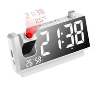 Nuyhadds Reloj De Proyección Digital LED - Pantalla De Tiempo con Proyector De Techo HD, Despertador Ajustable