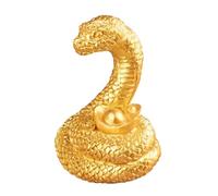 Nuyhgtr Snake Statue, Year of The Snake Figurine, Resin Snake Sculpture, Collectible Snake Decoration, Desktop Ornament, Unique Resin Snake Ornament for Gifting and Collecting