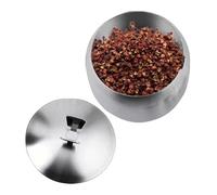 Nuyhgtr Stainless Steel Seasoning Jar, Kitchen Sugar Container with Lid and Spoon for Neat Storage, Easy Access Cooking Baking BBQ Grill Camping Picnic Organization, 9,5 x 11 cm