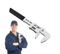 Nuyhgtr Versatile Carbon Steel Wrench, Wide Mouth Adjustable Wrench, Portable Plumbing Wrench, Pocket Tools for Mecánics, Ergonómico Adjustable Spanner, Angled Wrench for Tight Spaces