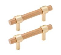 NVOQILIN 1 par de tiradores de madera para cajones de armarios, tiradores decorativos simples para cómodas, cocina, armarios, puertas, tiradores duraderos