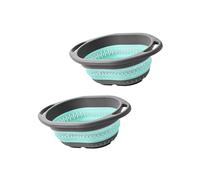 NVOQILIN Juego de 3 coladores de alimentos plegables, cesta de silicona multiusos con drenaje estratégico, cesta de almacenamiento plegable esencial de cocina que ahorra espacio