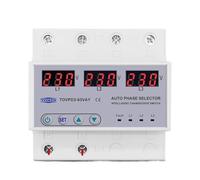 NVSFZGIYG Selector de Fase Carril DIN 3P+N trifásico 63 A, voltímetro, protección Ajustable contra sobretensión y subtensión, Monitor relés Protector