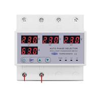 NVSFZGIYG Selector de Fase riel DIN trifásico 3P+N 63 A, protección Corriente sobretensión y subtensión Ajustable, relés monitoreo Protector