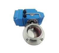 NVSFZGIYG Válvula de Mariposa eléctrica Acero Inoxidable SS304 Sanitario D981-X Triple Abrazadera 19 mm-108 mm(63)
