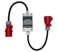 NW Powersolutions Adaptador NW10060 de 32 A a 16 A 400 V de Alta Corriente IP44 con Interruptor de Circuito 3B16A H07RN-F 5G2,5/5G4