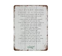 NWPNLXEA Vintage Metal Tin Sign To Everything There is A Season Inspirational Wall Decor Retro Poster for Game Room Pub Library 8 X 12 in