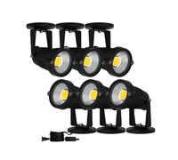 NXCVBNKZJ KJXP, Paquete de 6 focos LED COB for suelo, 3 W/5 W, CA 85 V-265 V, atenuables, con base redonda plana y chasis.(Rojo,3W)