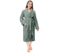 NY Threads Bata con cuello chal para mujer, ropa de dormir suave y acogedora, Mediano, Gris Acero