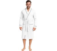 NY Threads Bata de punto para hombre, ligera, mezcla de algodón, Blanco, X-Large