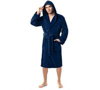 NY Threads Bata para hombre con capucha, ropa de dormir suave y acogedora, Azul Marino, X-Grande