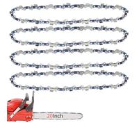 O-CONN Paquete de 4 cadenas de motosierra de 20 pulgadas, paso de 3/8 pulgadas, calibre .050 pulgadas, 72 eslabones de transmisión para Husqvarna 455, Stihl 026, Poulan, Makita y más