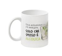 O.P.S. - Taza de cerámica personalizada, con frases divertidas y atractivas, apta para horno, microondas, lavavajillas, capacidad de 350 ml, formato 10 x 8 x 8 cm - Solución alcohólica