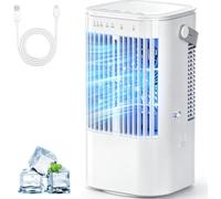 Oaqmvgin Aire acondicionado portátil 4 en 1 enfriador evaporativo para | Tres velocidades ajustables del ventilador y las rejillas direccionales te permiten comodidad, desde una brisa suave hasta