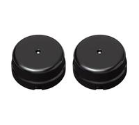 OASHISU 2x Caja de derivación de porcelana para instalación de cable, Negro | con 4 agujeros para entrada/salida de cables, para instalación con cable trenzado textil, cerámica brillante, Ø 78 x 35 mm