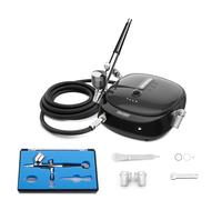 Oasser Mini Kit Aerógrafo con Compresor Portable Profesional Airbrush con Doble Acción 1000mAh Batería de Litio Recargable Juego de Pistola con Compresor para Pintura Artística Uña Modelo AK1 Nergo