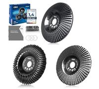 OBA Lote de 3 discos de molienda para amoladora angular de 115 mm, disco de molienda para madera, remoción de tocones de árboles, disco de fresado para lijar, tallar formas, orificio de enfriamiento
