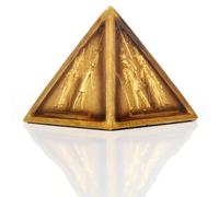 Objeto decorativo pirámide dorada jeroglífico Puckator 8x8x8 cm