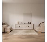 Oblak mueble tv de 200 cm de madera maciza de araucaria blanco shabby