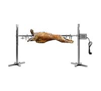 OBLLER Pincho giratorio eléctrico de 220 V con 2,5 rpm, parrilla de cochinillo de acero inoxidable, 134 cm, juego de pinchos para barbacoa con carga de 40 kg, motor de parrilla para asador para