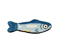 Obotsnoi Elegante alfombra con temática de peces suave para decoración de dormitorio y espacio de juego con forma de pez