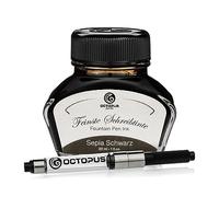 Octopus Fluids Sepia Schwarz - Tinta de escritura con convertidor, tinta de pluma, negro sepia 30 ml