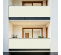 Ocultacion Balcon 0.5 x 1 m Protección Viento y Los Rayos Uv, Impermeable, Protección de La Intimidad Malla Sombreo con Ataduras de Cables para Porche Barandillas, blanquecino