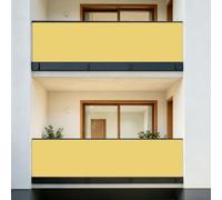 Ocultacion Balcon 0.6 x 1 m Protección Viento y Los Rayos Uv, Impermeable, Protección de La Intimidad Malla Sombreo con Ataduras de Cables para Porche Barandillas, Amarillo arena