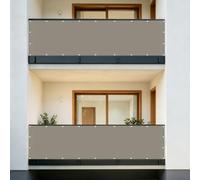 Ocultacion Balcon 0.7 x 1 m Protección Viento y Los Rayos Uv, Impermeable, Protección de La Intimidad Malla Sombreo con Ataduras de Cables para Porche Barandillas, Caqui