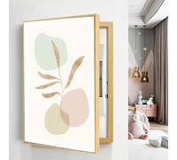 Ocultar Contador Tapa Decorativa Tapa Del Medidor Eléctrico Montaje En Pared Modernos Caja Eléctrica Contadores De Caja Cubierta Con Marco PS Apto Para Comedor Salón(Gold-Left,50cm*70cm)