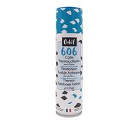 Odif Spray adhesivo fusible 606, 250 ml, adhesivo permanente sin costuras para tela, apliques, acolchado y manualidades de papel, activado por calor.