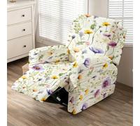 Odot 4 Piezas Funda Sillon Relax, Elástica 1 Plaza Sillon Relax, Estampado Floral Vintage Antideslizante Protector Sofá Reclinable para Sala de Estar, Oficina (Flor 3,One Size)