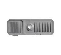 Odot Alfombrilla De Silicona para Grifo Blanco Alfombrilla Fregadero Cocina Recortables Protector contra Salpicaduras para Fregadero, Tapete Fregadero para Encimera de Cocina Baño (Gris,37x14cm)