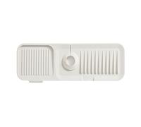 Odot Alfombrilla De Silicona para Grifo Blanco Alfombrilla Fregadero Cocina Recortables Protector contra Salpicaduras para Fregadero, Tapete Fregadero para Encimera de Cocina Baño (Blanco,45x14cm)
