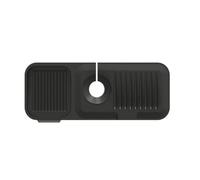 Odot Alfombrilla De Silicona para Grifo Blanco Alfombrilla Fregadero Cocina Recortables Protector contra Salpicaduras para Fregadero, Tapete Fregadero para Encimera de Cocina Baño (Negro,45x14cm)