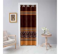 Odot Cortina de Puerta con Bohemio Marrón Vintage, Cortina Opaca Interior con Ojales, Termica Aislante, Cortinas de Privacidad para Cenador, Ventana, Salón, Cocina, Armario (168x229cm,Color G)
