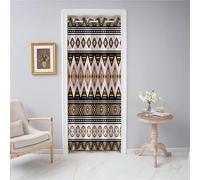 Odot Cortina de Puerta con Bohemio Marrón Vintage, Cortina Opaca Interior con Ojales, Termica Aislante, Cortinas de Privacidad para Cenador, Ventana, Salón, Cocina, Armario (120x200cm,Color B)